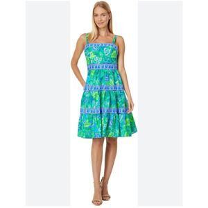 Lilly Pulitzer Green and Blue Midi Dress